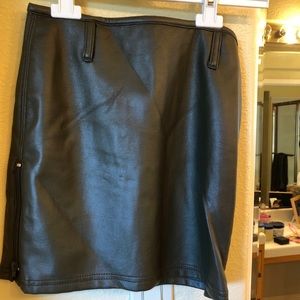 Leather mini skirt
